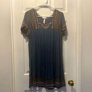 Blue boho dress
